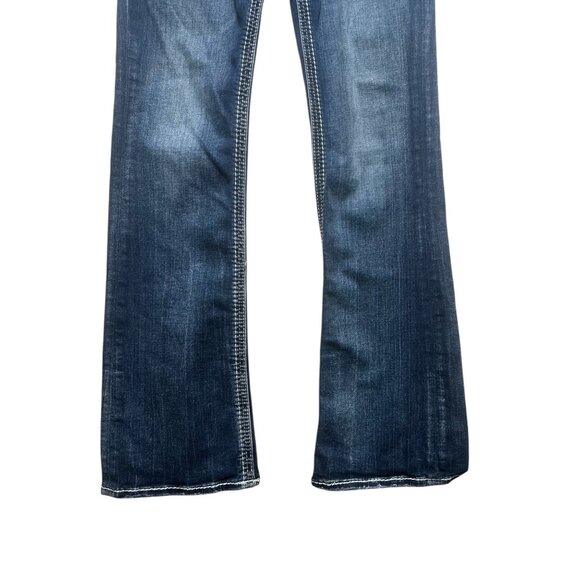 Rock Revival Cornett Bootcut Jean Women 29 Blue Flare Mid Rise Y2K Western Chore - Picture 9 of 16